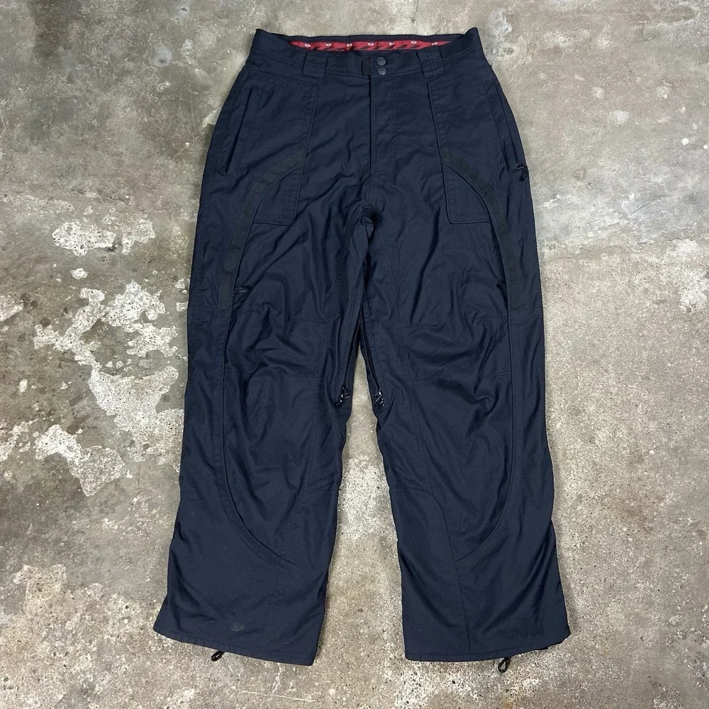 Vintage Y2K Oakley Technical Cargo Pants Size Large Black Fleece Lined Snowboard